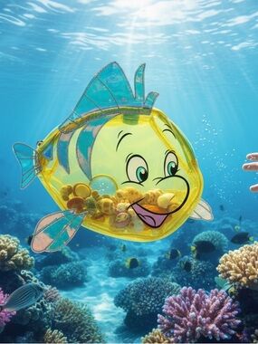 Disney the little Mermaid Flounder Backpack / see through